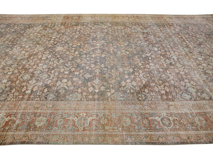 Antique Mahal Wool Rug 10 X 18