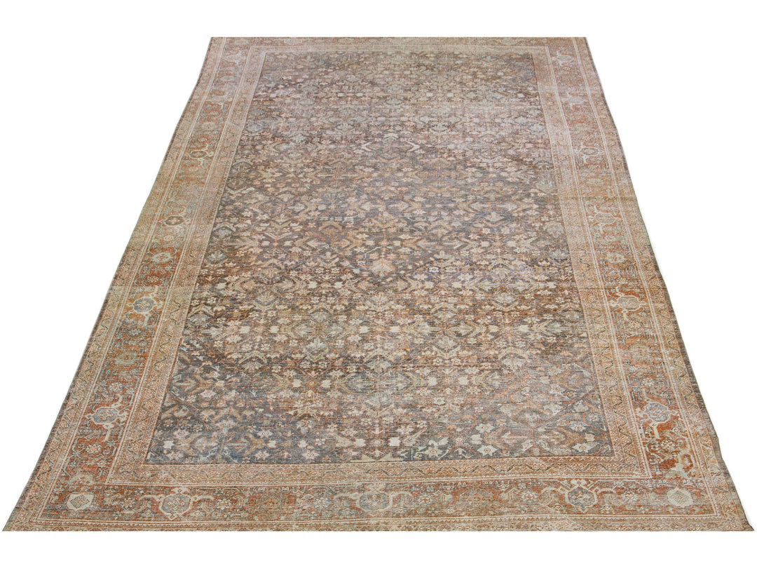 Antique Mahal Wool Rug 10 X 18