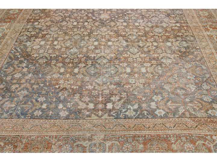 Antique Mahal Wool Rug 10 X 18