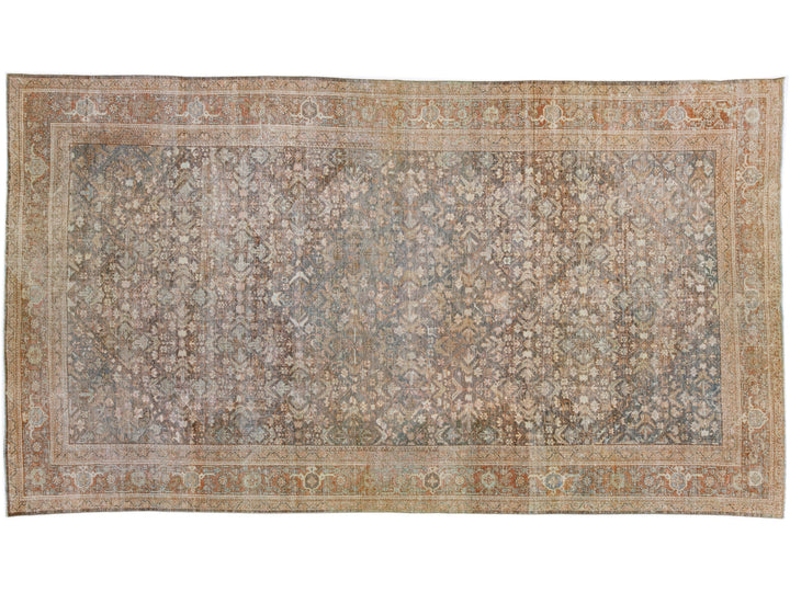 Antique Mahal Wool Rug 10 X 18
