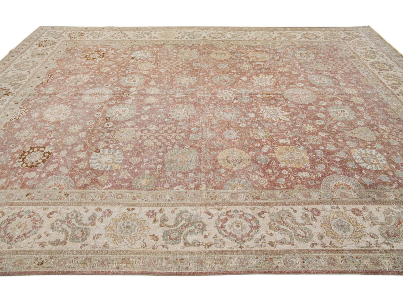 Antique Tabriz Wool Rug 10 X 14