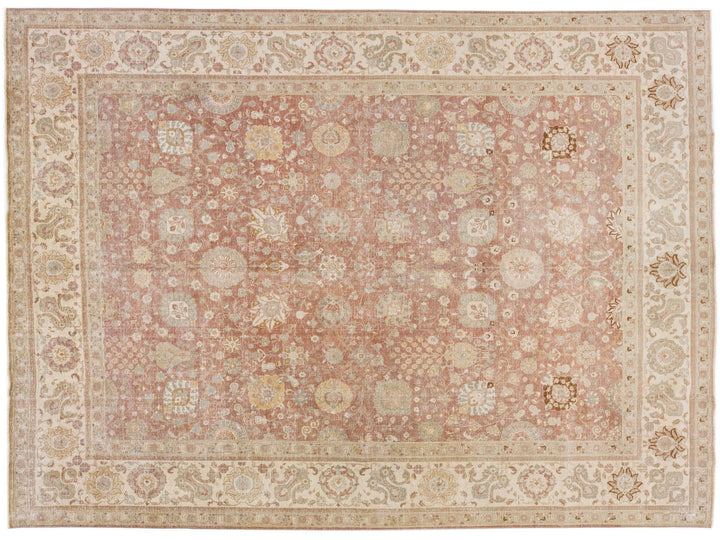 Antique Tabriz Wool Rug 10 X 14