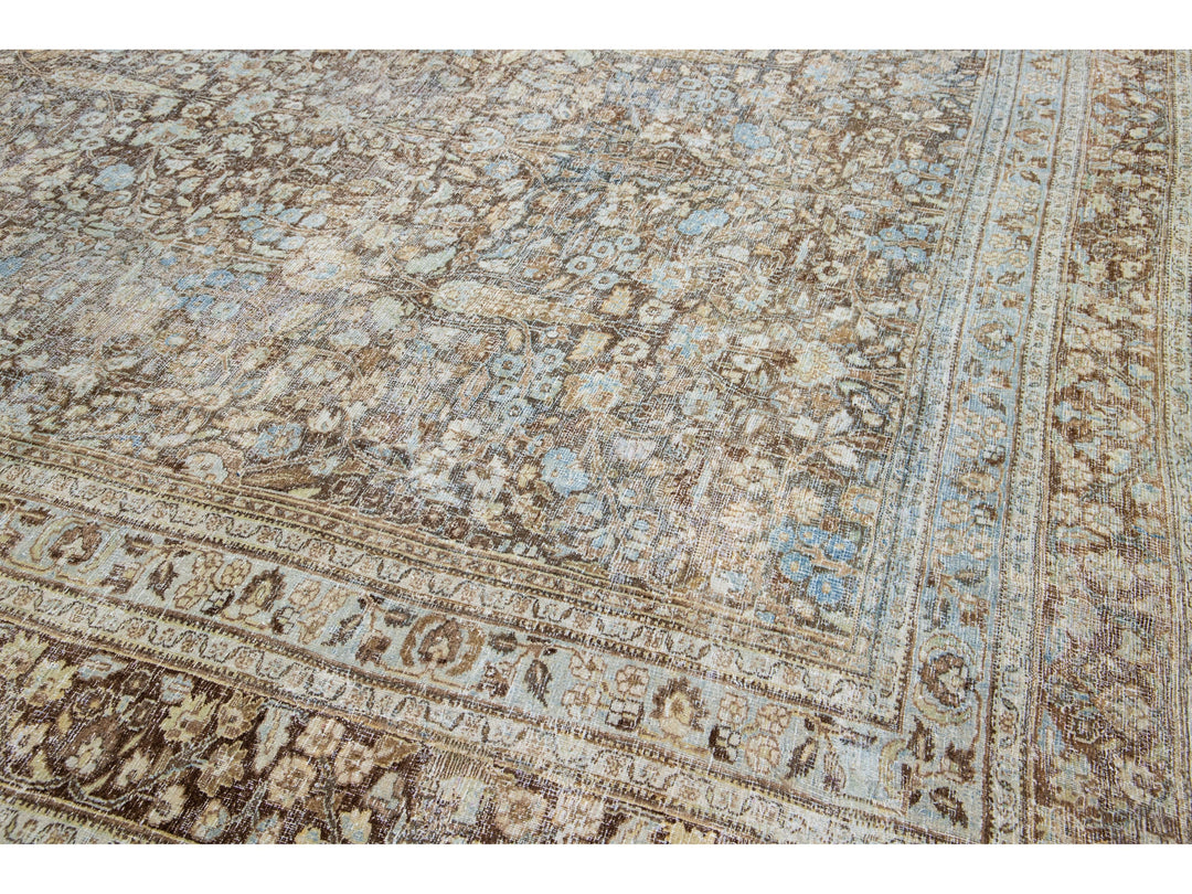 19th Century Antique Tabriz Wool Rug 13 X 18