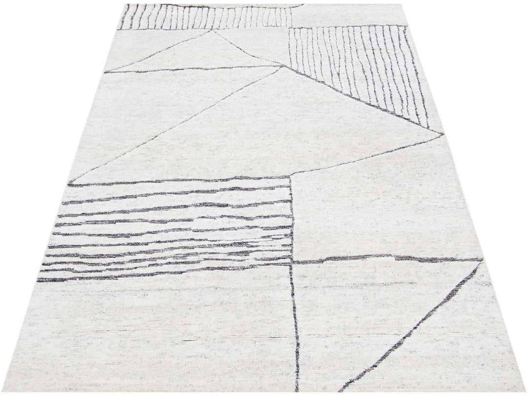 Modern Moroccan Wool Rug 5 X 8