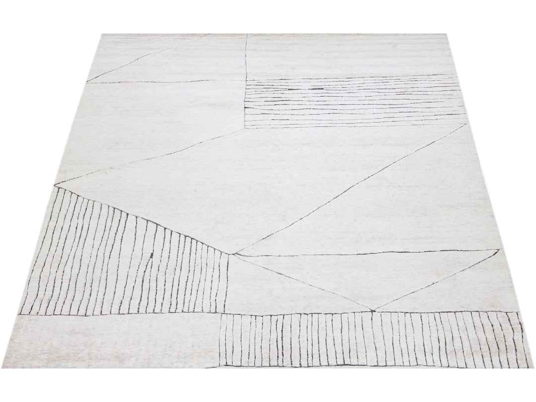 Modern Moroccan Wool Rug 10 X 14
