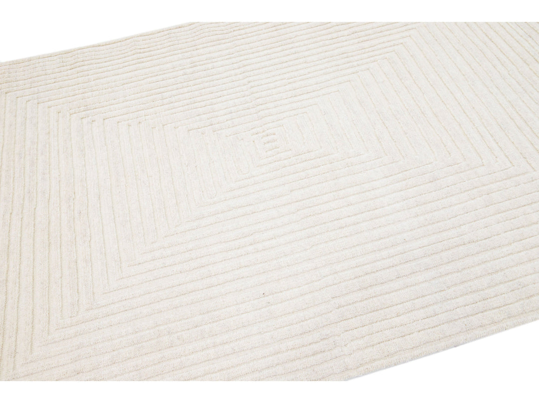 Modern Moroccan Wool Rug 5 X 8
