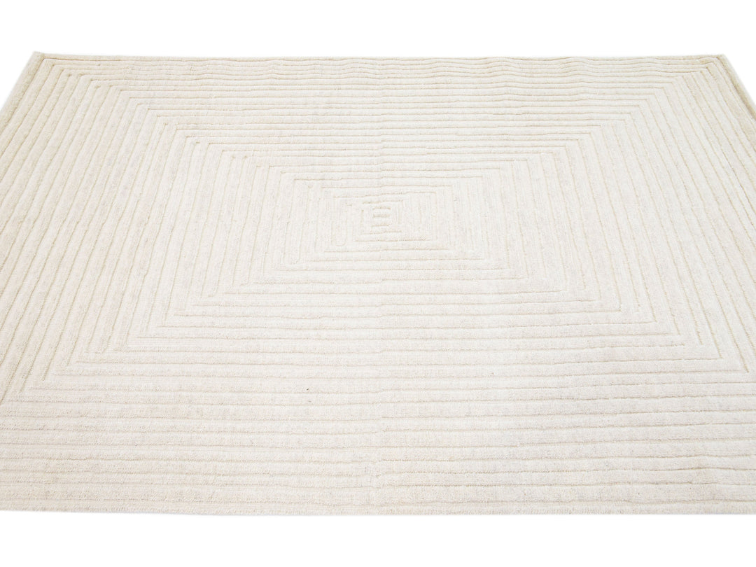 Modern Moroccan Wool Rug 5 X 8