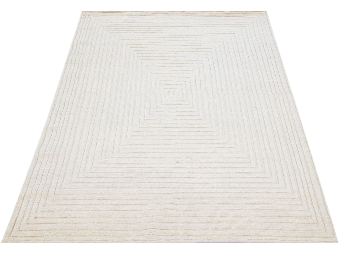 Modern Moroccan Wool Rug 5 X 8