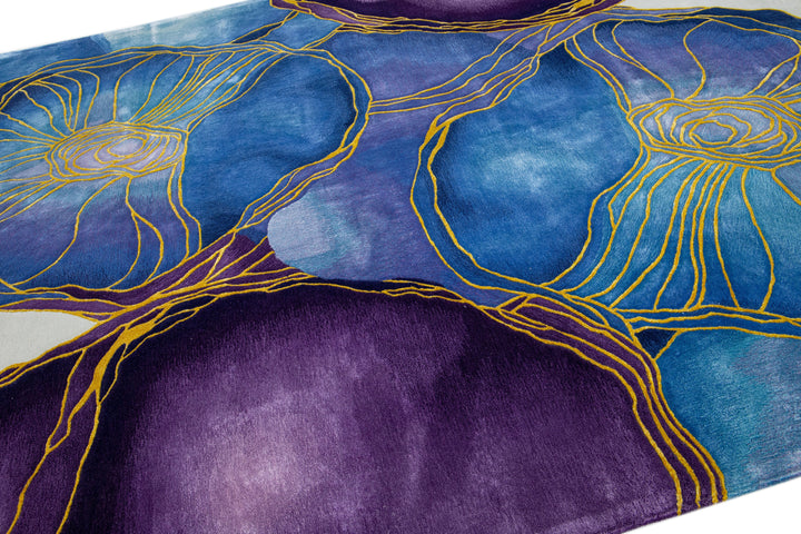 Modern Art Deco Wool Rug 8 x 10
