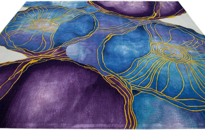 Modern Art Deco Wool Rug 8 x 10