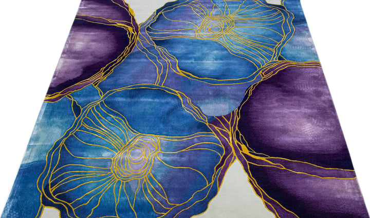 Modern Art Deco Wool Rug 8 x 10