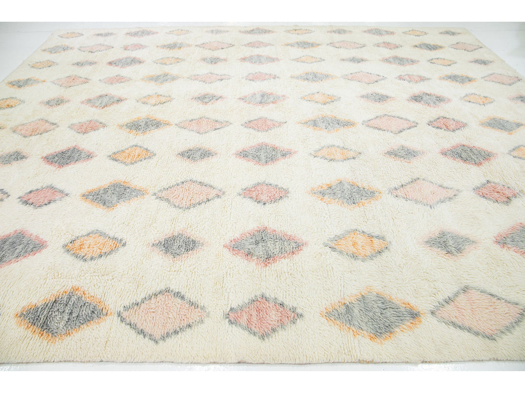 Modern Moroccan Wool Rug 11 X 14