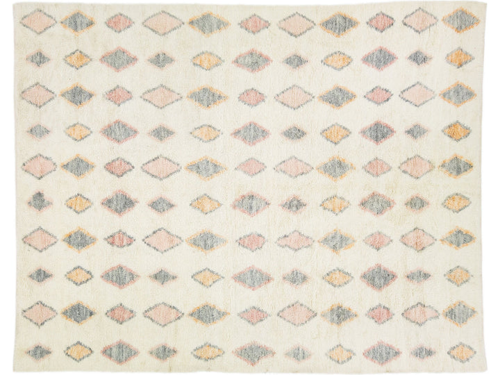 Modern Moroccan Wool Rug 11 X 14