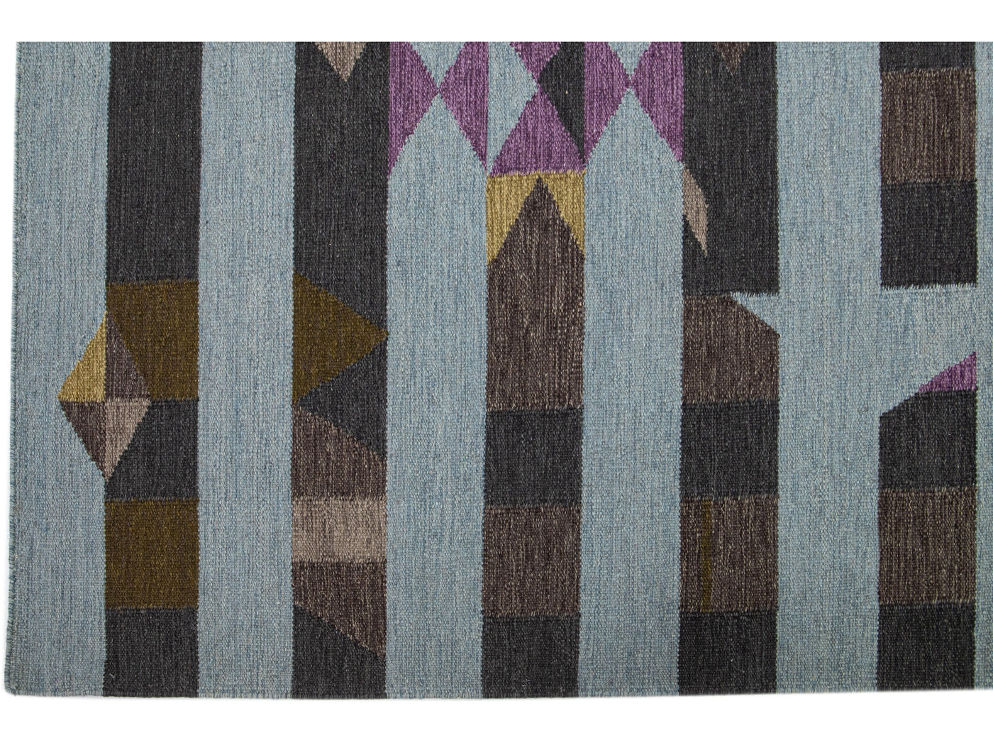 Modern Flatweave Kilim Wool Rug 10 x 14