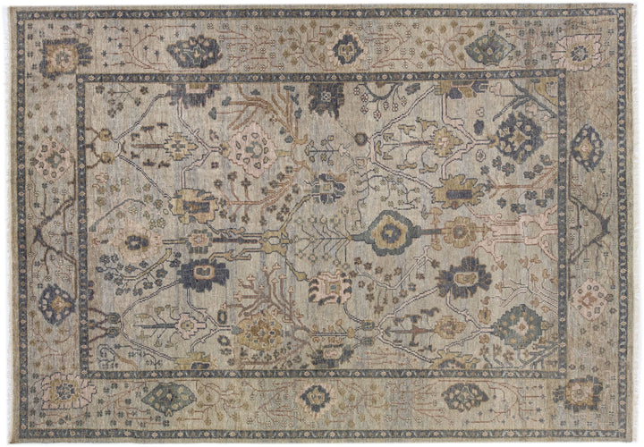 Modern Oushak Style Wool Rug 10 x 14