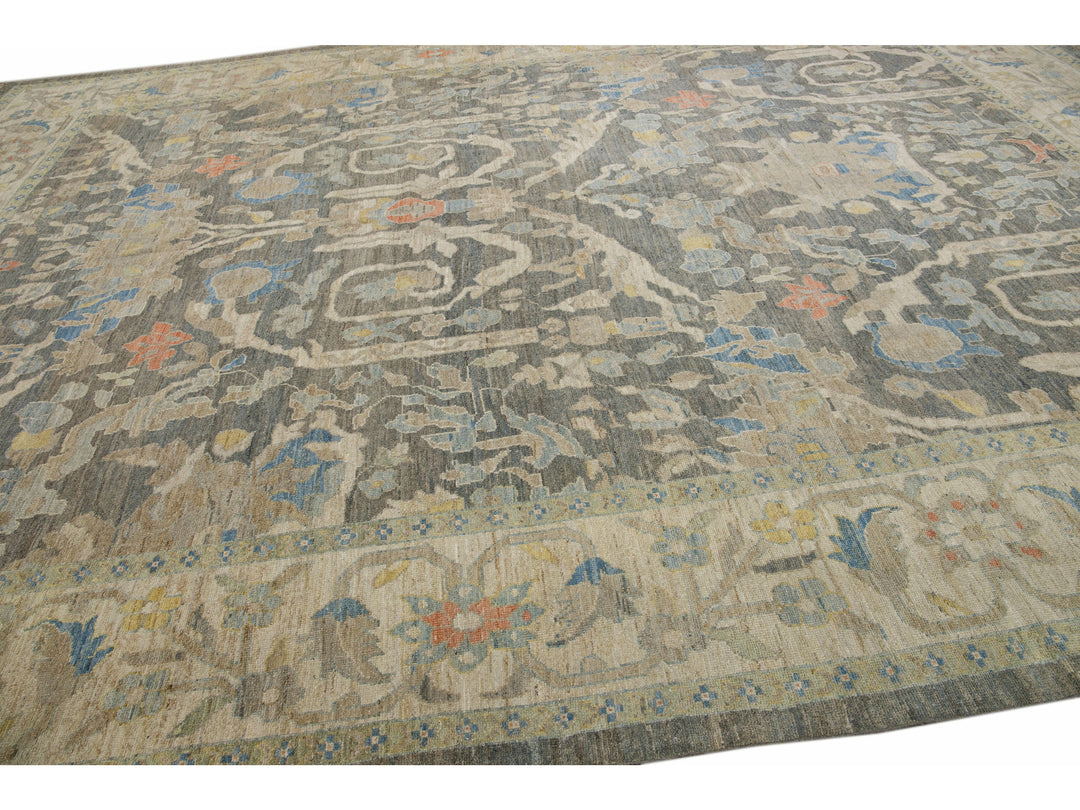 Modern Sultanabad Wool Rug 12 X 17