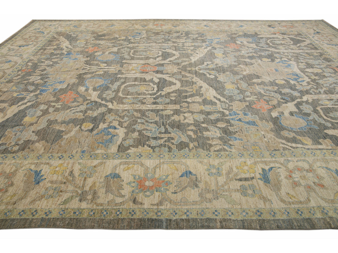 Modern Sultanabad Wool Rug 12 X 17