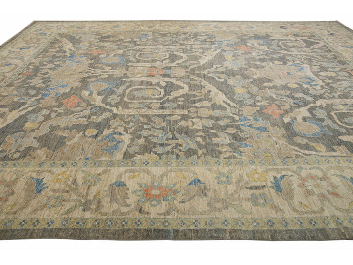 Modern Sultanabad Wool Rug 12 X 17