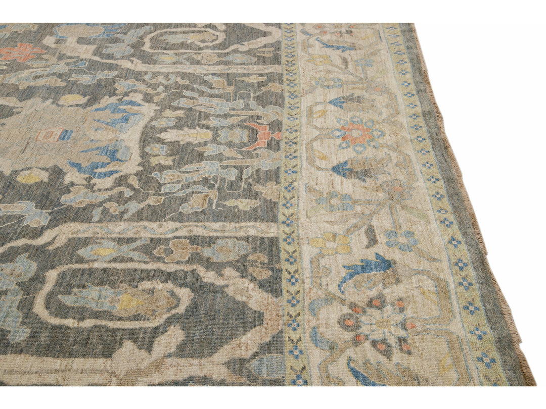 Modern Sultanabad Wool Rug 12 X 17