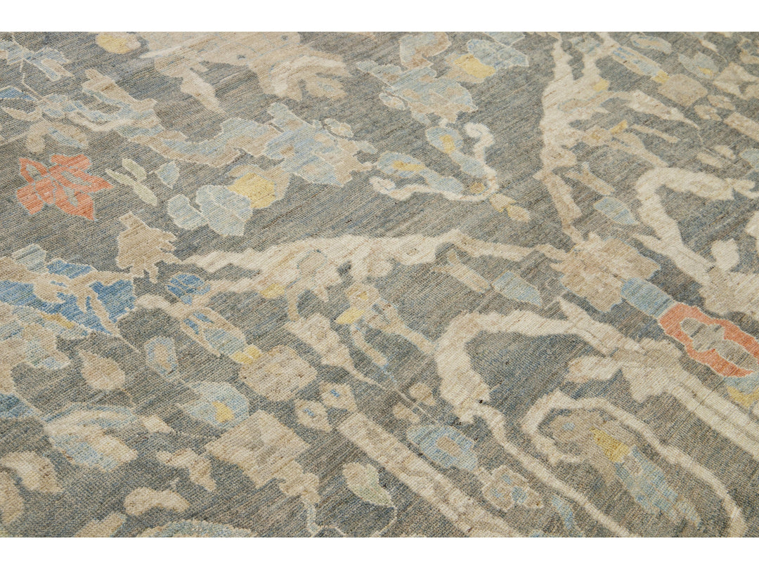 Modern Sultanabad Wool Rug 12 X 17
