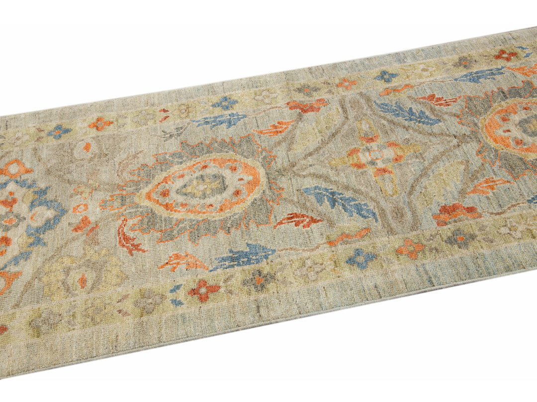 Modern Sultanabad Long Wool Runner 3 X 20