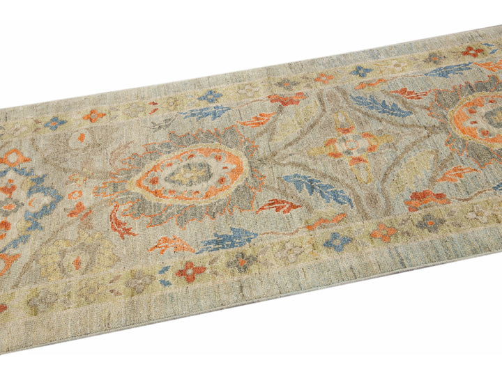 Modern Sultanabad Long Wool Runner 3 X 20