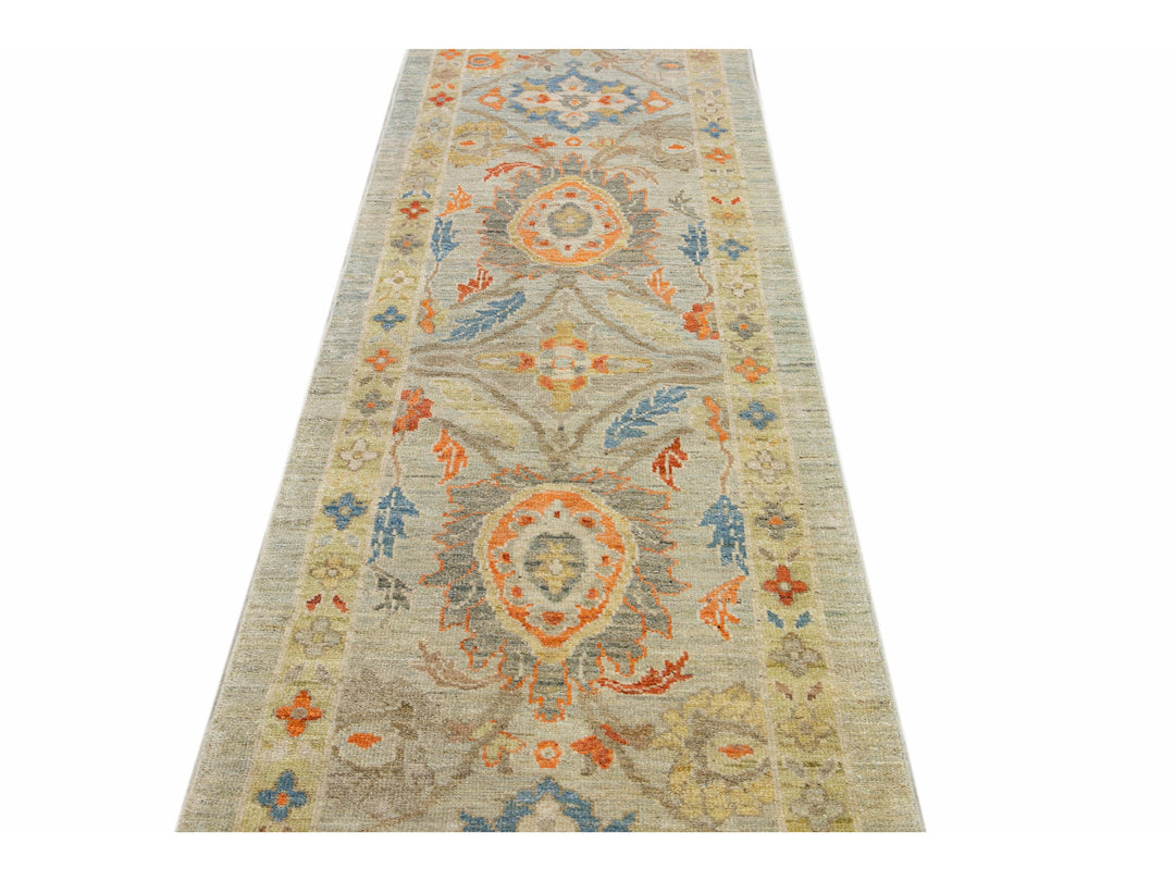 Modern Sultanabad Long Wool Runner 3 X 20