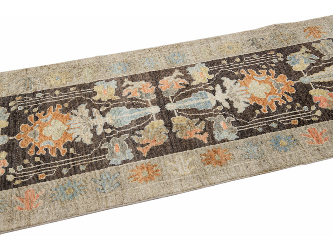 Modern Sultanabad Long Wool Runner 3 X 18
