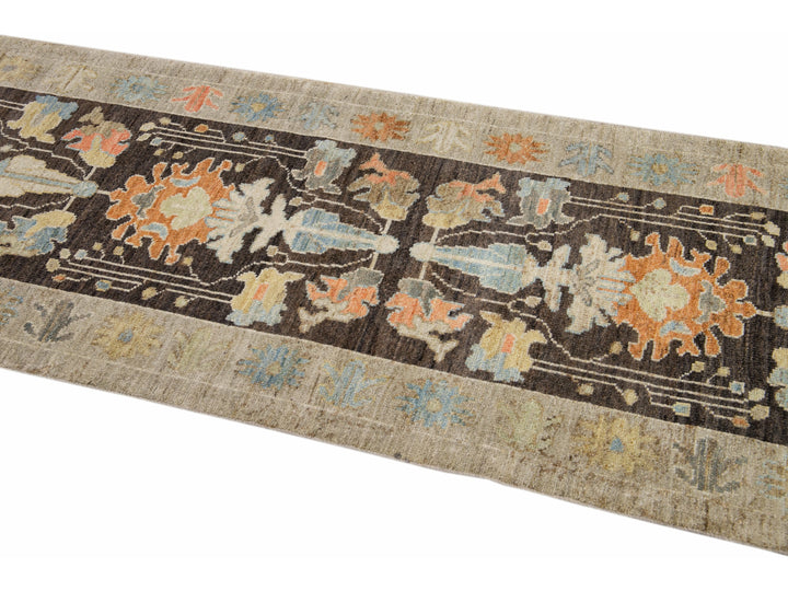 Modern Sultanabad Long Wool Runner 3 X 18