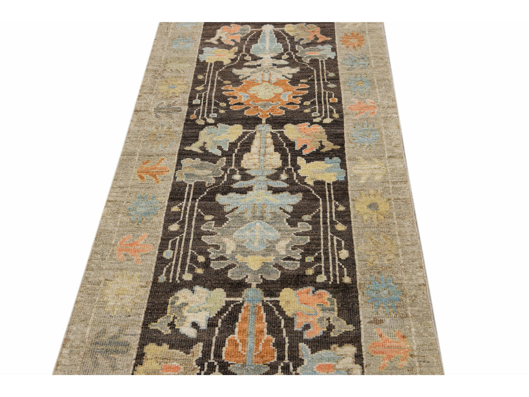Modern Sultanabad Long Wool Runner 3 X 18