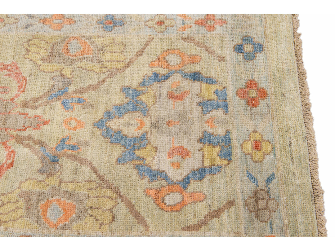 Modern Sultanabad Long Wool Runner 3 X 16