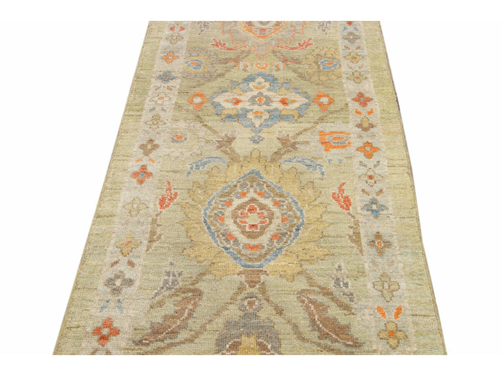 Modern Sultanabad Long Wool Runner 3 X 16