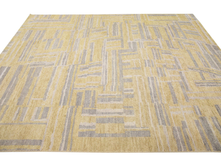 Modern Abstract Wool Rug 8 X 10