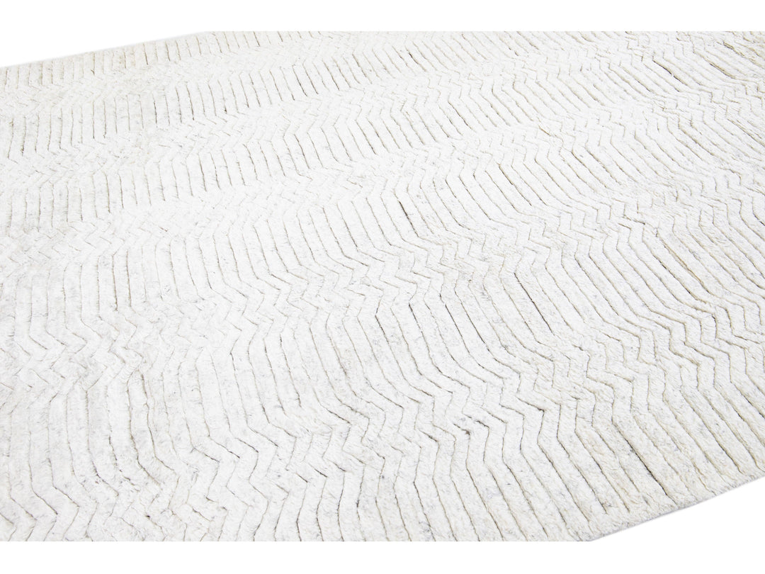 Modern Moroccan Wool Rug 8 X 10