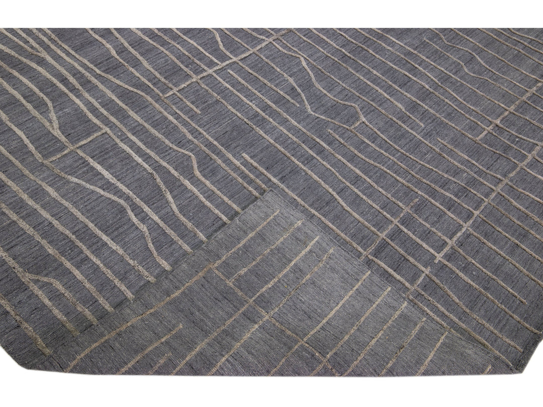 Modern Texture Wool Rug 8 X 10