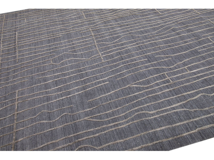 Modern Texture Wool Rug 8 X 10