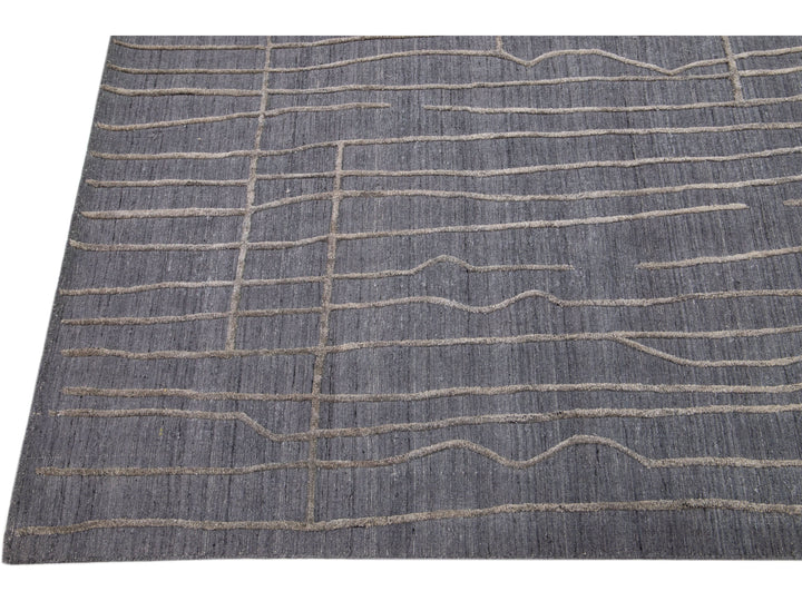 Modern Texture Wool Rug 8 X 10