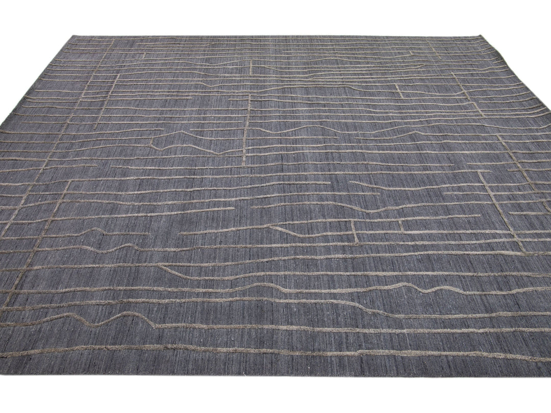 Modern Texture Wool Rug 8 X 10