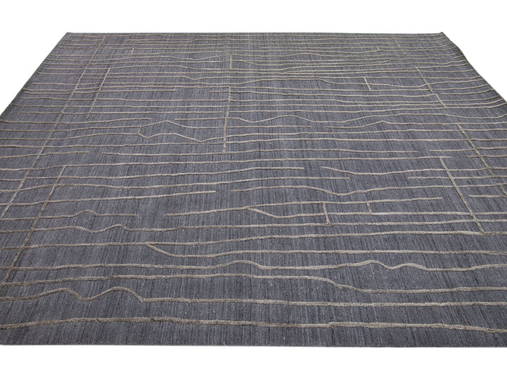 Modern Texture Wool Rug 8 X 10