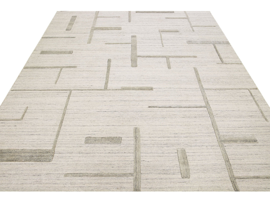 Modern Texture Wool Rug 8 X 10