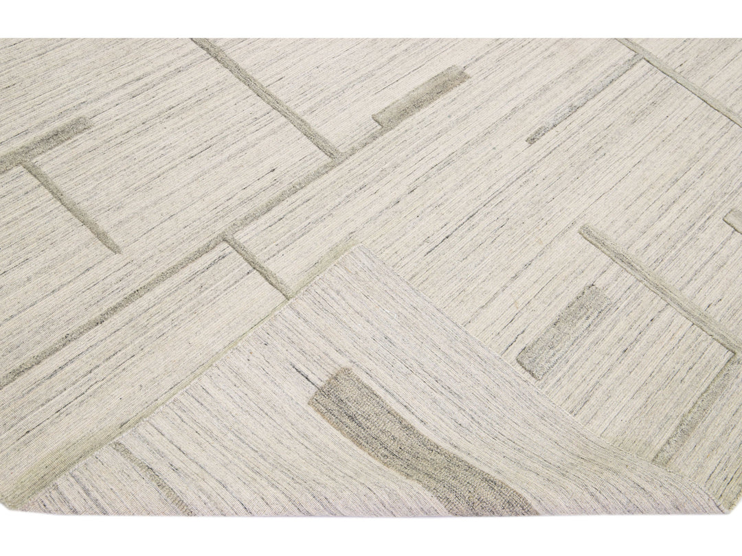 Modern Texture Wool Rug 8 X 10
