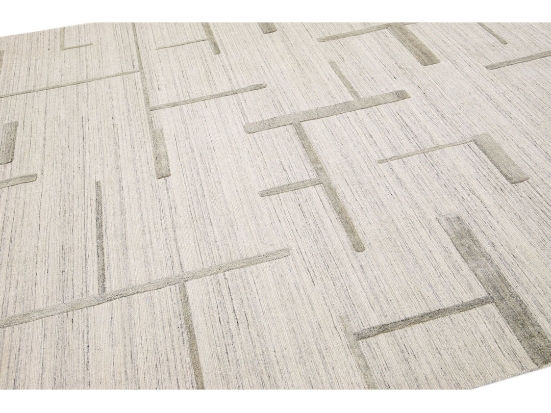 Modern Texture Wool Rug 8 X 10