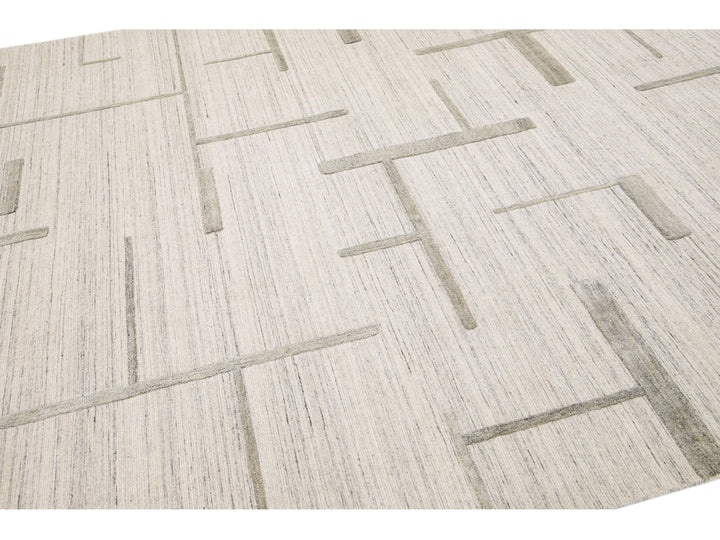 Modern Texture Wool Rug 8 X 10