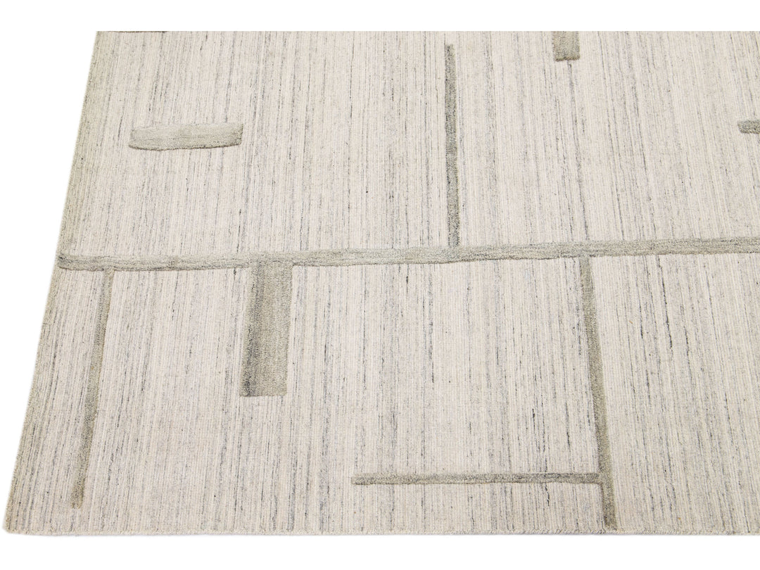 Modern Texture Wool Rug 8 X 10