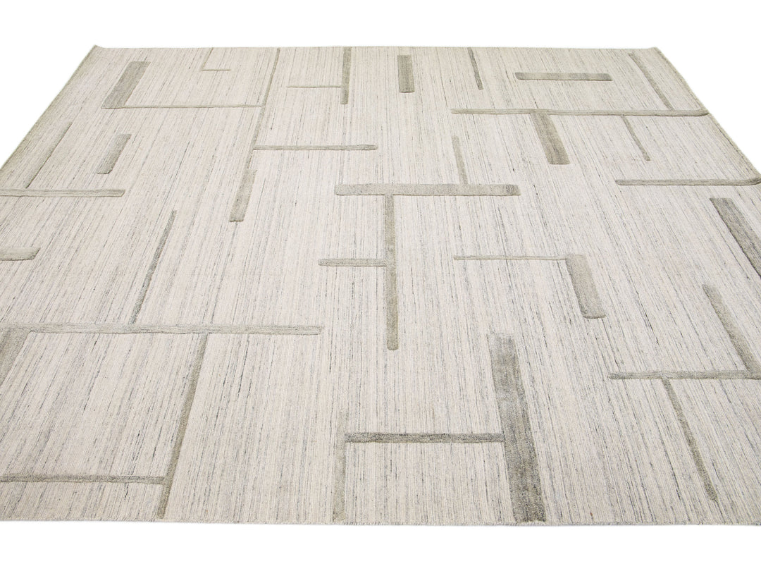 Modern Texture Wool Rug 8 X 10