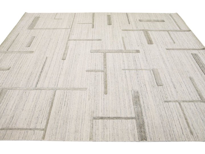 Modern Texture Wool Rug 8 X 10
