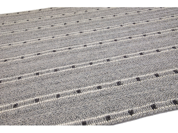 Modern Texture Wool Rug 8 X 10