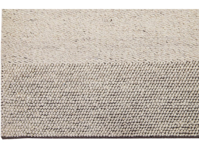 Modern Textured Wool Rug 8 X 10