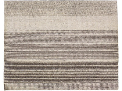 Modern Textured Wool Rug 8 X 10