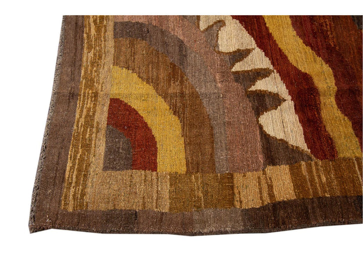 Vintage Art Deco Style Wool Rug 6 X 7